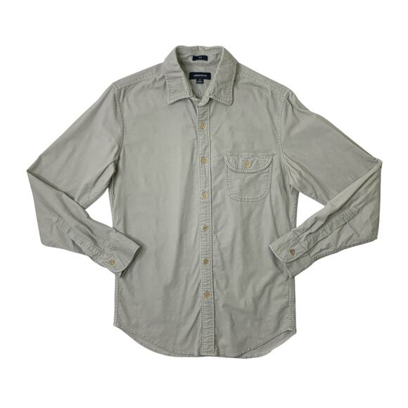 J Crew Shirt Mens S Small Slim Fit Ash Grey Corduroy Long Sleeve Stretch Cotton - Picture 1 of 10